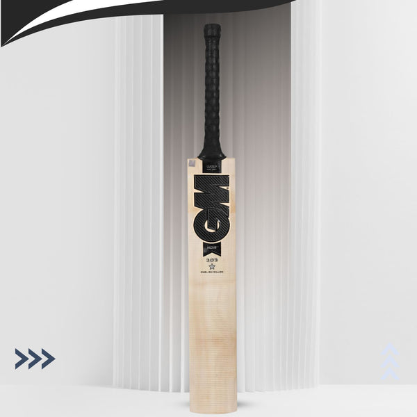 GM Maxi 303 English Willow Cricket Bat – SH (Short Handle), Lightweight Power Bat for Leather Ball Cricket