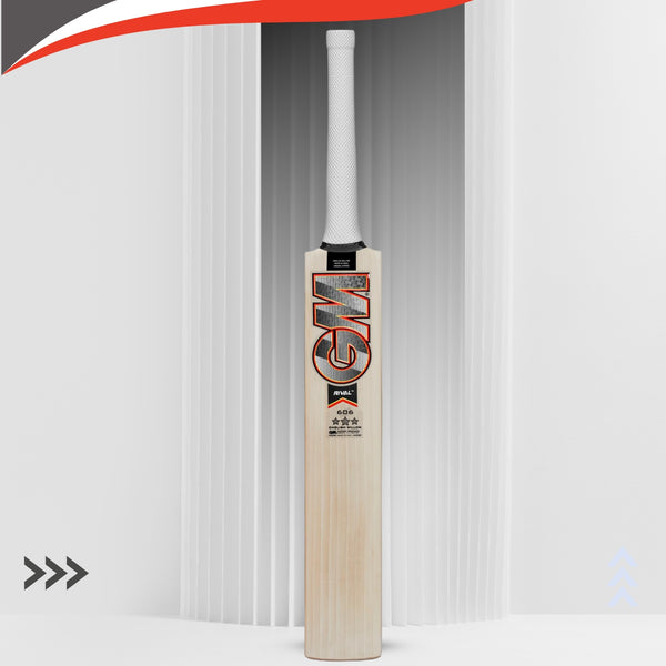 GM Rival 606 English Willow Cricket Bat – SH (Short Handle), Premium Lightweight Bat for Power & Precision in Leather Ball Cricket
