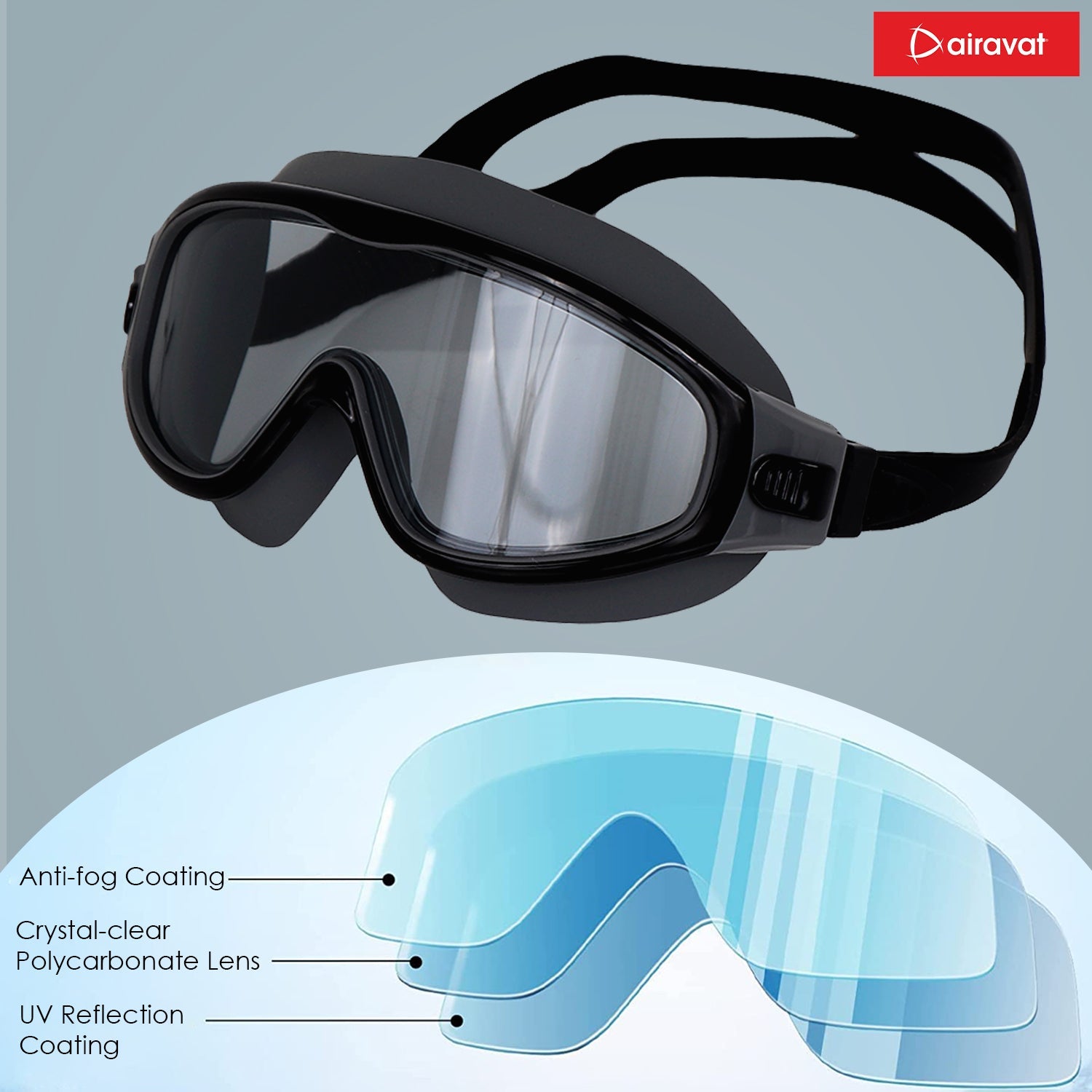 Airavat Macho 1023 Junior Swimming Goggles – Anti-Fog, UV Protection, No-Leak Swim Glasses for Kids & Teens - Best Price online Prokicksports.com