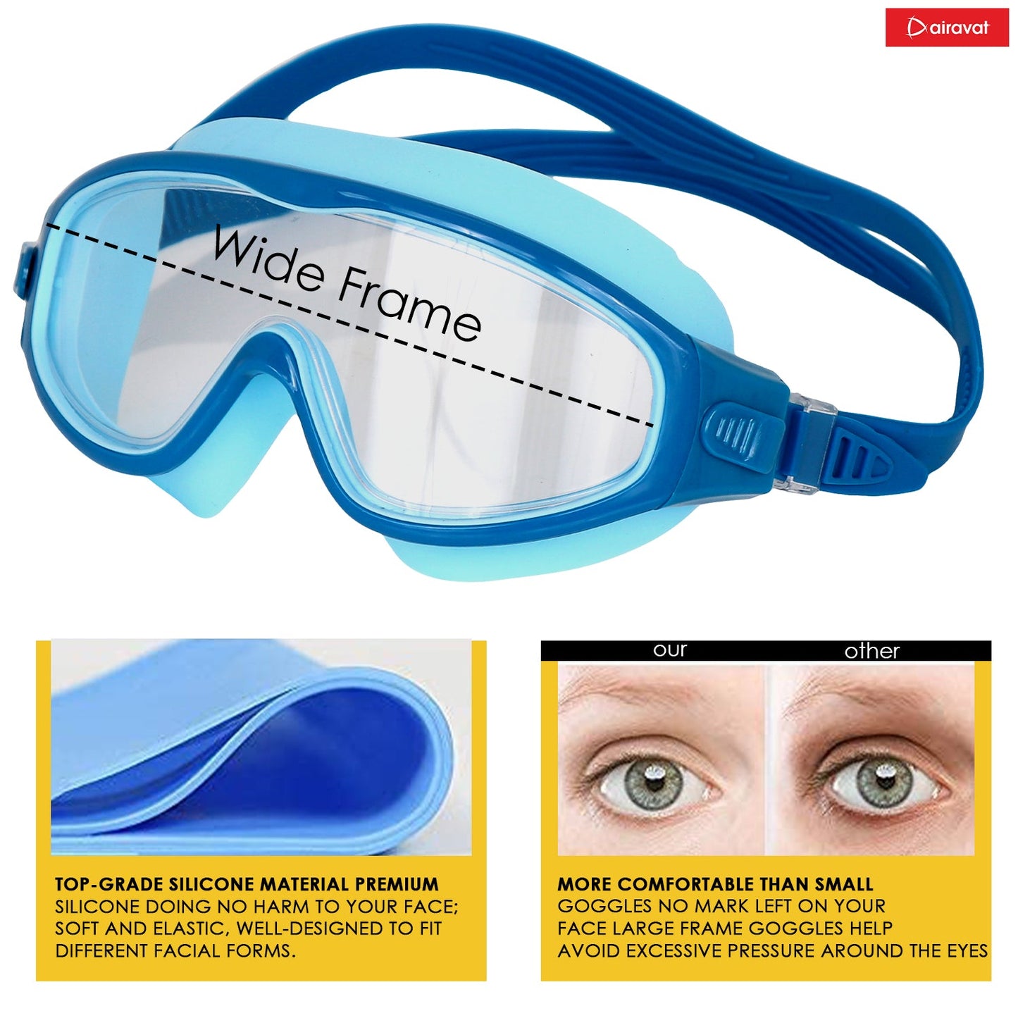 Airavat Macho 1023 Junior Swimming Goggles – Anti-Fog, UV Protection, No-Leak Swim Glasses for Kids & Teens - Best Price online Prokicksports.com