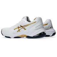 ASICS Netburner Ballistic FF3 Men's Indoor Court Shoes | White/Pure Gold | Lightweight Volleyball & Badminton Shoes with GEL Cushioning | Superior Grip & Stability for Fast Movements - Best Price online Prokicksports.com