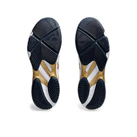 ASICS Netburner Ballistic FF3 Men's Indoor Court Shoes | White/Pure Gold | Lightweight Volleyball & Badminton Shoes with GEL Cushioning | Superior Grip & Stability for Fast Movements - Best Price online Prokicksports.com