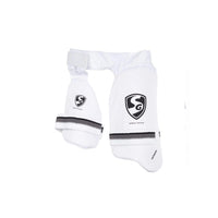 SG Combo KLR Ultimate Thigh Pad White / Junior / LH (White/Grey, Adult LH) | Dual Thigh Batting Protective Guard - Best Price online Prokicksports.com