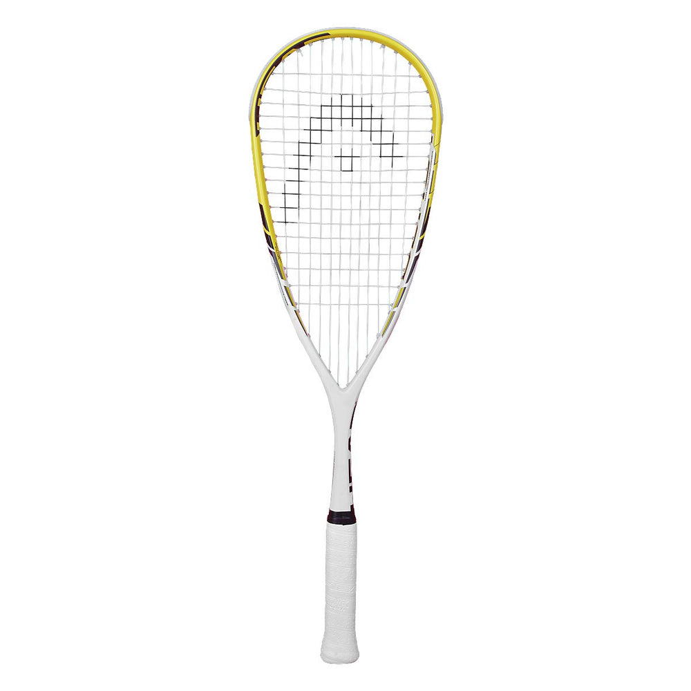 HEAD Microgel Graphite Squash Racquet | Head-Heavy Teardrop Power Frame with Microgel Technology (White/Lemon Yellow)