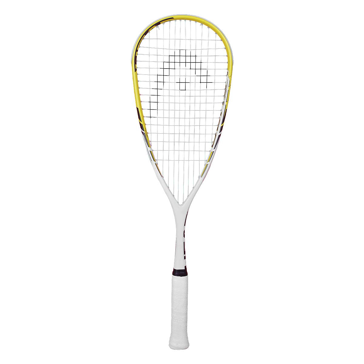 HEAD Microgel Graphite Squash Racquet | Head-Heavy Teardrop Power Frame with Microgel Technology (White/Lemon Yellow)