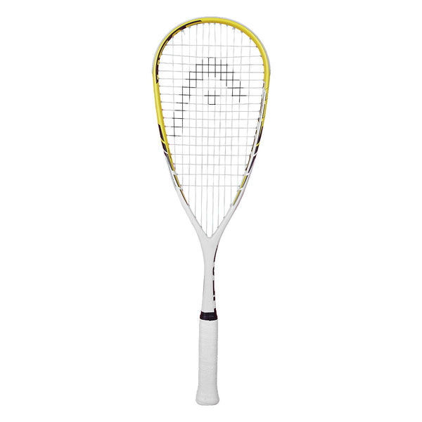 HEAD Microgel Graphite Squash Racquet | Head-Heavy Teardrop Power Frame with Microgel Technology (White/Lemon Yellow)