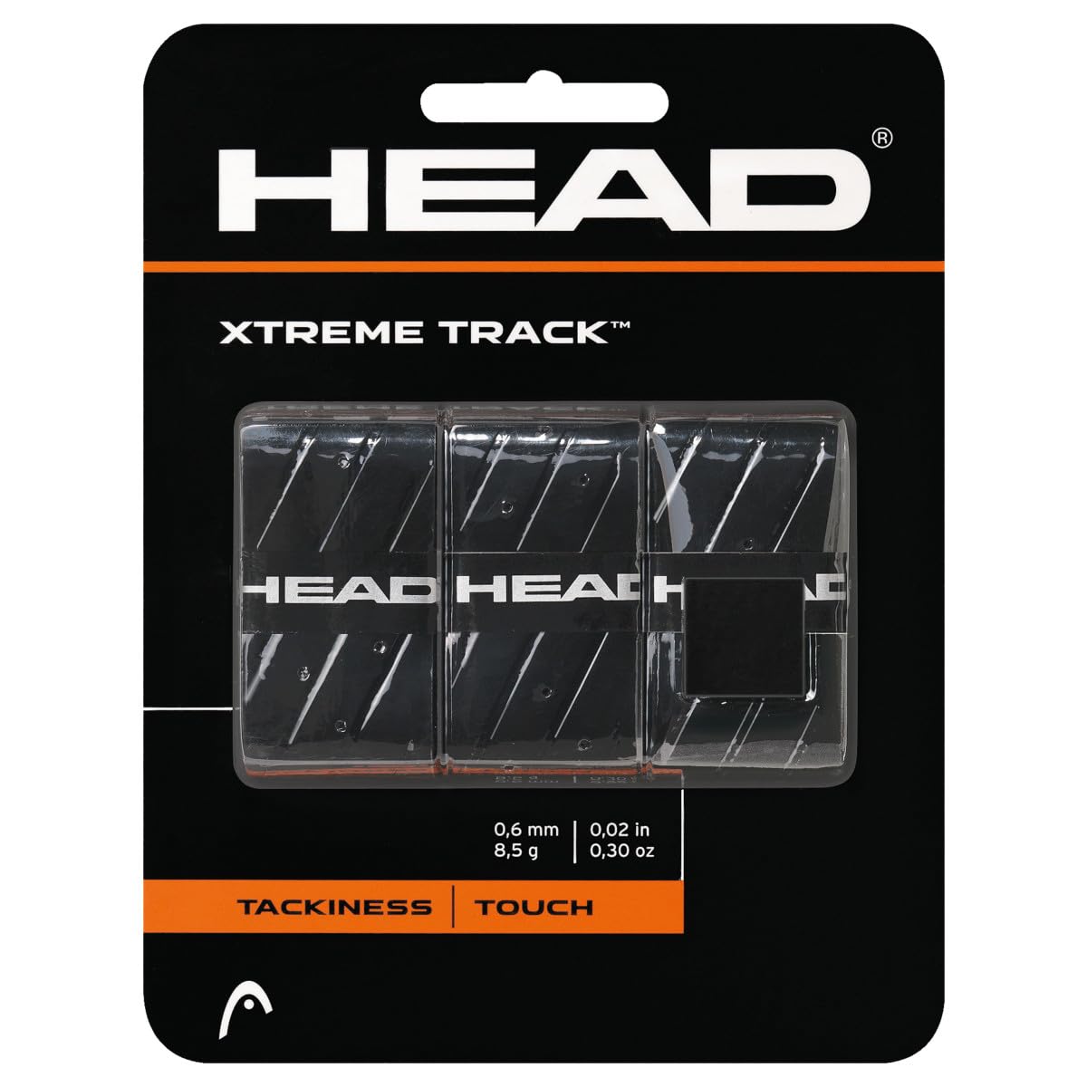 HEAD Xtremetrack™ Tennis Overgrip (3-Pack) | 0.60mm Slim Elastopolymer Overgrip with Traction Lines