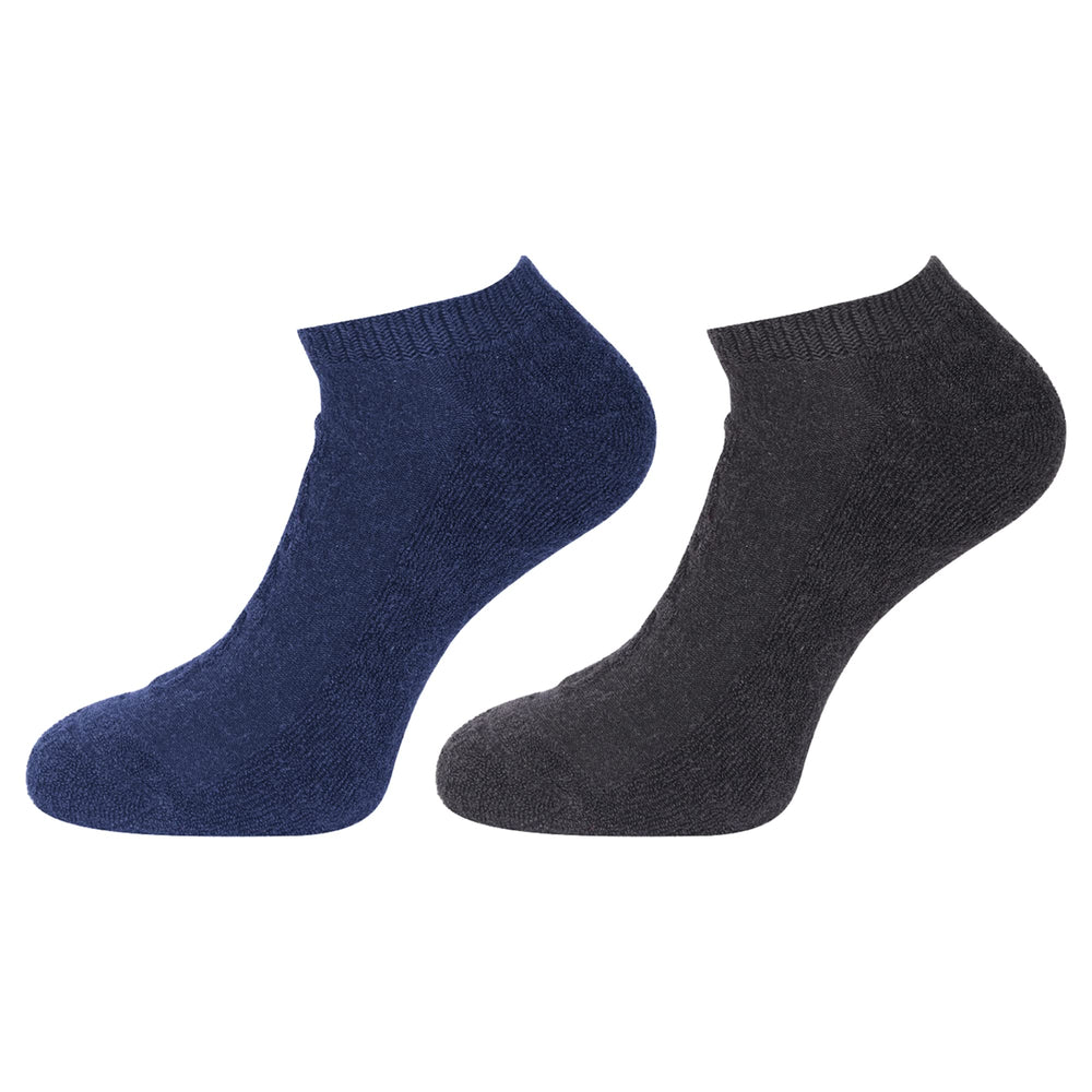 Adidas Unisex Originals Select Terry Low Cut Cotton Socks (Pack of 2 Pairs / 4N, Ad-0841) – Dark Blue / Anthracite Melange