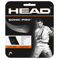 HEAD Sonic Pro Tennis String Set (Black, 16G / 1.30mm) | Soft Co-Polyester Monofilament String - Best Price online Prokicksports.com