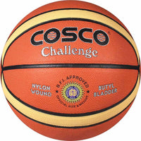 Cosco Leather Challenge Basketball (Size 7, Orange) – Composite Faux Leather Inflatable Basketball with Nylon Winding