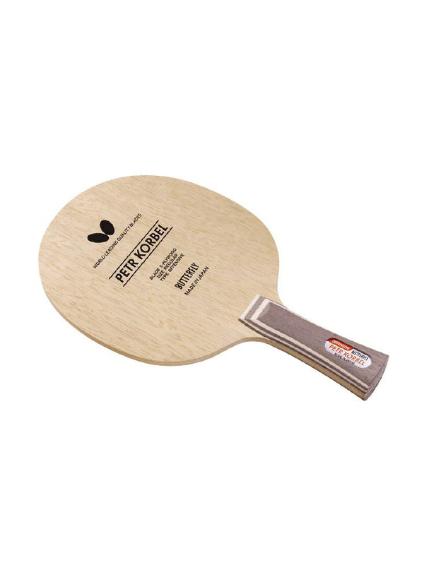 Butterfly Petr Korbel FL Table Tennis Blade – 5-Ply All-Wood Offensive Blade with Flared Handle