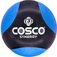 Cosco Synergy Rubber Medicine Hand Ball (3 Kg, Multicolour) – Heavy-Duty Textured Bouncing Rubber Weighted Training Ball