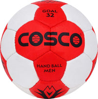 Cosco Goal 32 Men's Handball (Size 3, Red) – Composite Synthetic Leather Hand-Sewn Handball with Cosflex High Grip