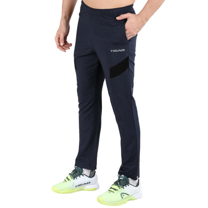 HEAD HML-1001 Men's Polyester Trackpants (Navy) | Lightweight Moisture-Wicking Performance Bottoms