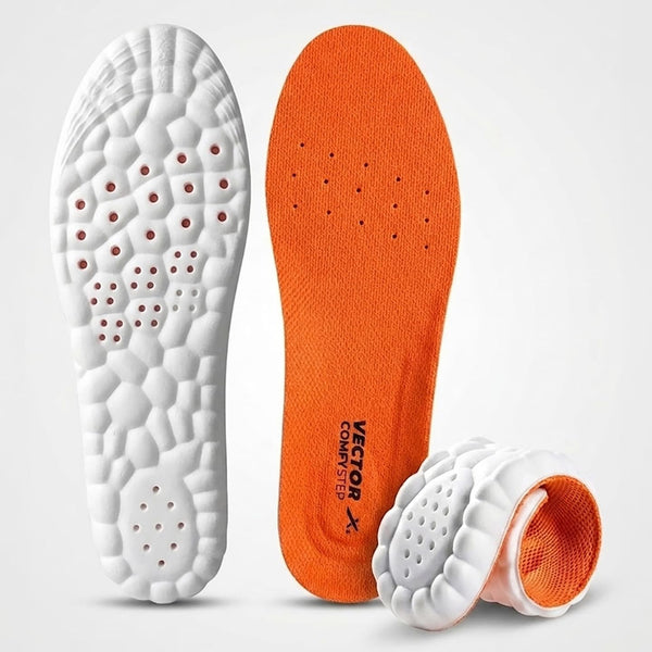 Vector X Memory Foam PU Sports Shoe Insoles (Size UK 6–12 / EU 40–46) | Trim-to-Fit Shock Absorbing Orthotic Shoe Inserts