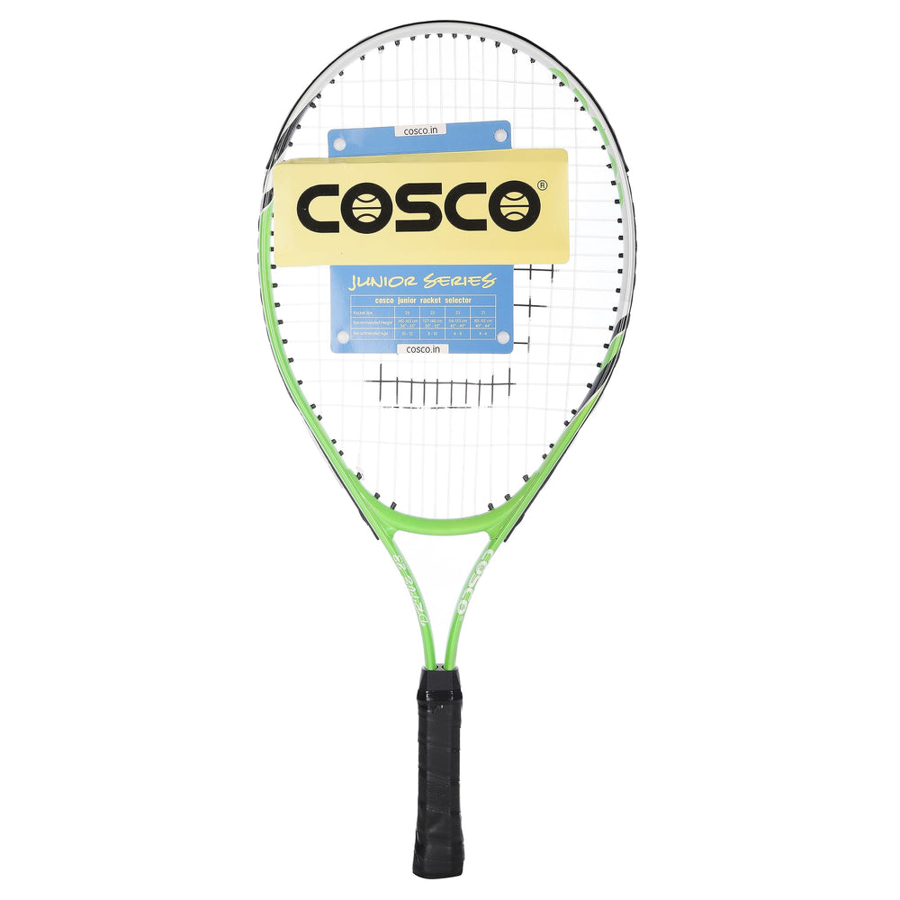 Cosco Drive-23 Aluminium Junior Tennis Racquet (Green) – Lightweight 23-Inch Starter Racquet with Protective Cover