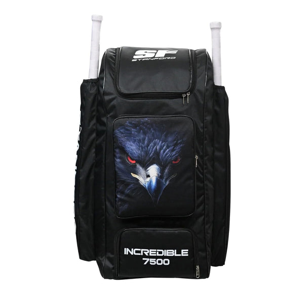 STANFORD SF Incredible 7500 Cricket Duffle Bag Wheelie | Professional Black Cricket Kit Bag