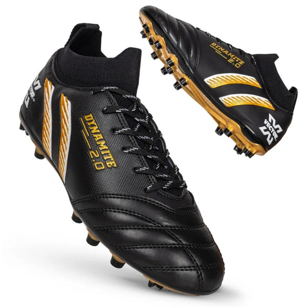 Vector X Dynamite 2.0 Kids Football Shoes (Black/Gold) | Lightweight Multi-Surface Soccer Footwear for Kids