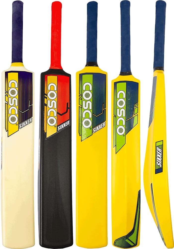 Cosco Sixxer Size 5 Plastic Cricket Bat | Lightweight All-Weather Training Bat for Youth