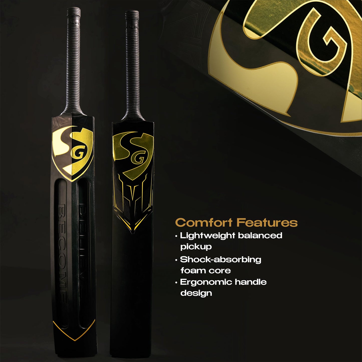 SG Foam Fury Nova Plastic Cricket Bat (Black, SH) | Durable Injection-Molded Plastic Bat | SH
