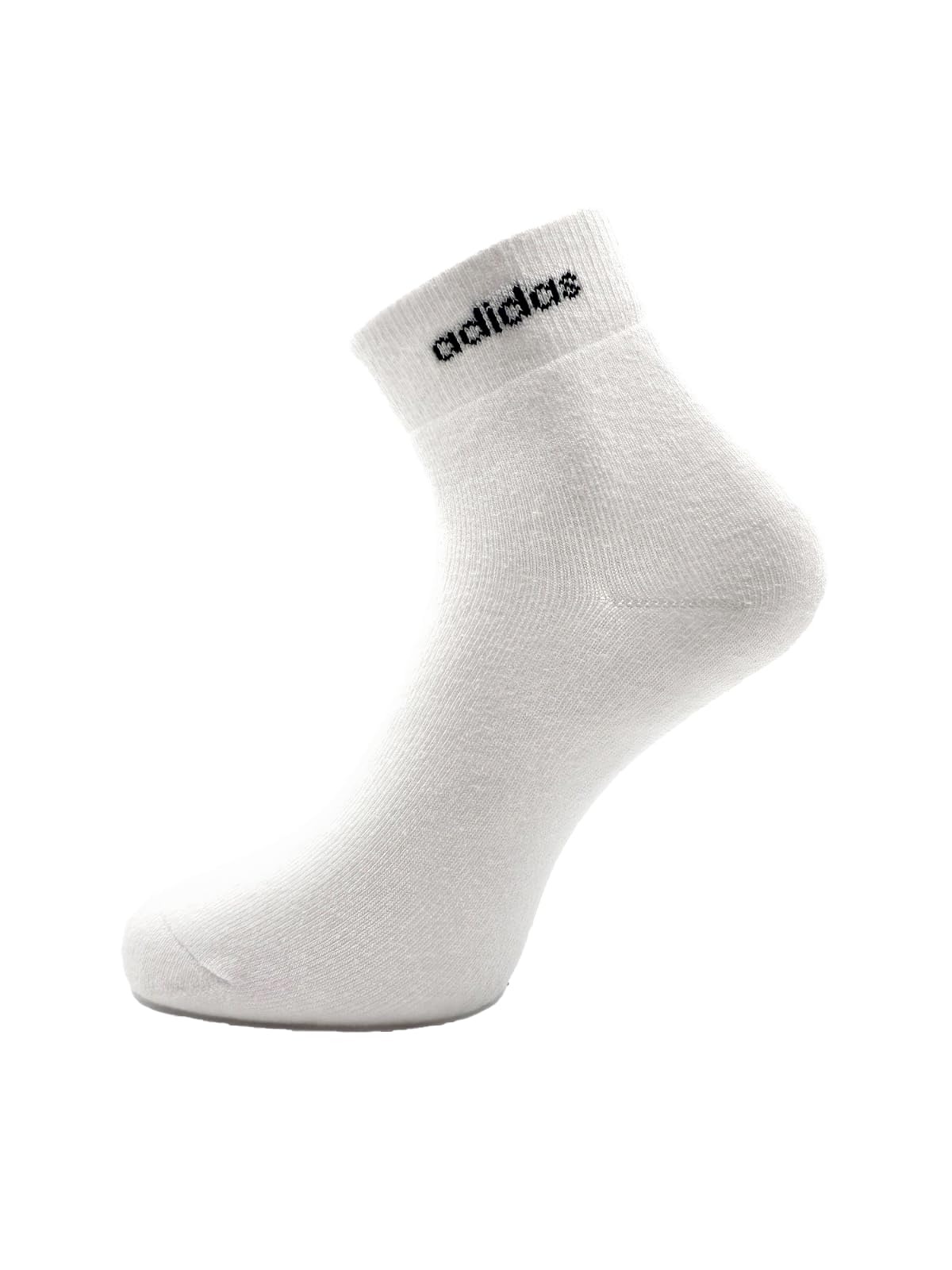 Adidas Cushioned Sportswear Ankle Length Socks - 3 Pairs (Ad-7093, White) | Premium Breathable Cotton Athletic Socks | M | (Classic White)