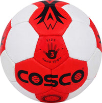 Cosco Goal 32 Men's Handball (Size 3, Red) – Composite Synthetic Leather Hand-Sewn Handball with Cosflex High Grip