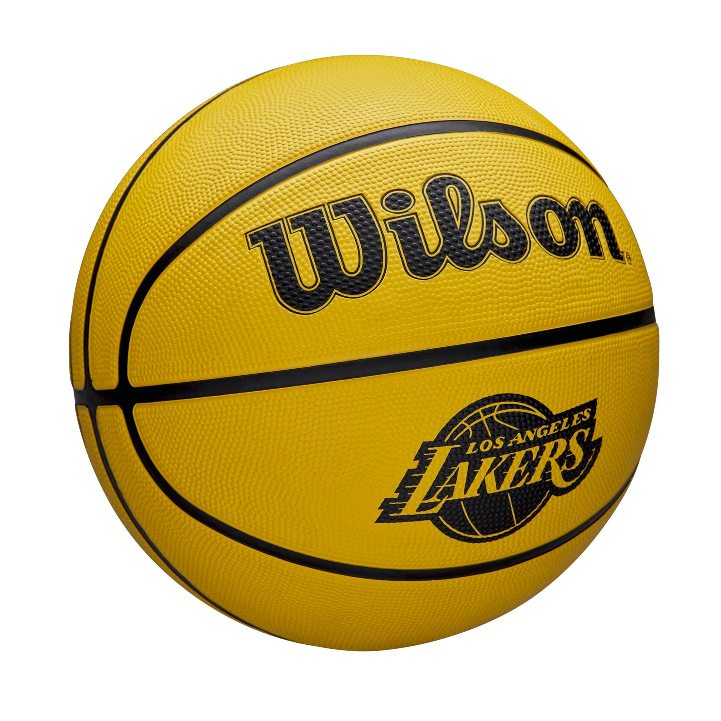 Wilson NBA Team Tribute LA Lakers Solid Basketball (Size 7, Yellow) | Official NBA Outdoor Performance Basketball