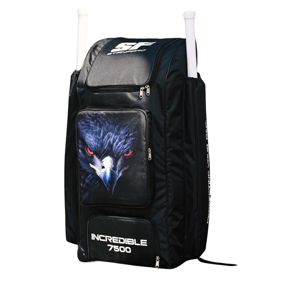 STANFORD SF Incredible 7500 Cricket Duffle Bag Wheelie | Professional Black Cricket Kit Bag