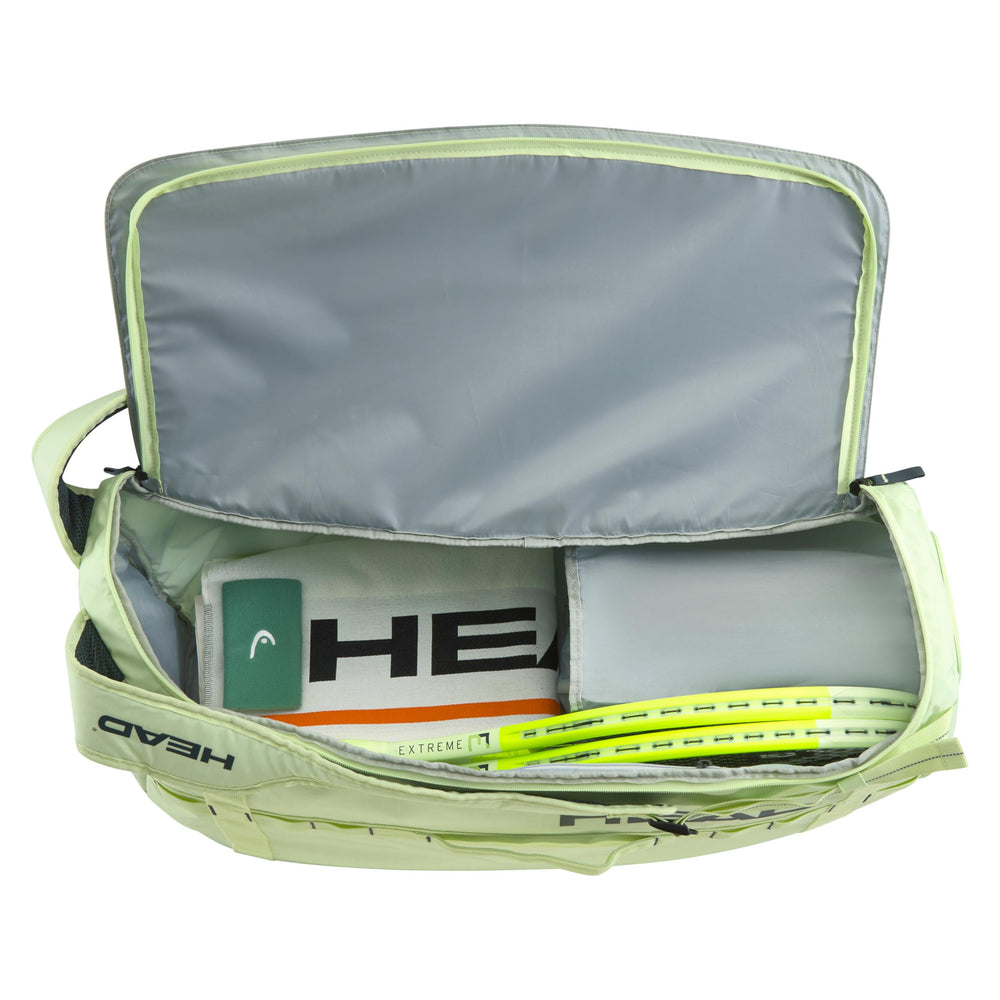 HEAD Pro Duffle Bag Tennis Racquet Bag | Liquid Lime/Anthracite | CCT+ Climate Control | Up to 9 Racquets