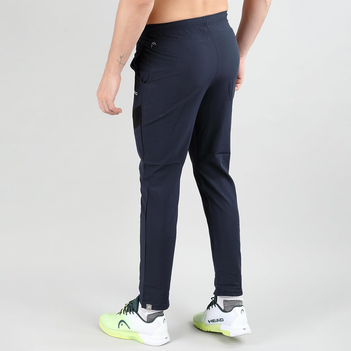 HEAD HML-1001 Men's Polyester Trackpants (Navy) | Lightweight Moisture-Wicking Performance Bottoms