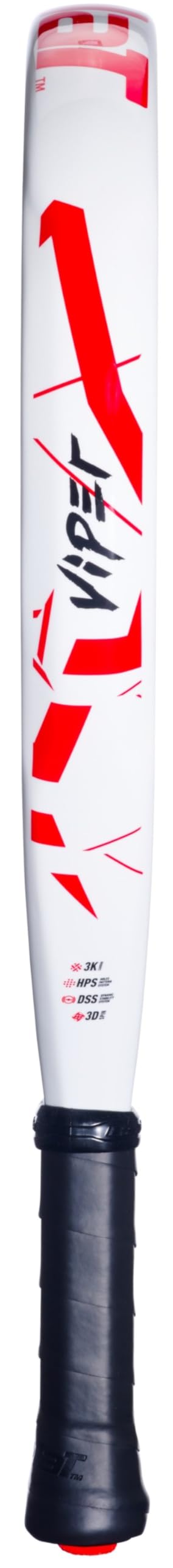 Babolat Technical Viper Juan Lebrón Padel Racquet White/Red | 3K Carbon Diamond Paddle with Dynamic Stability System & 3D Spin