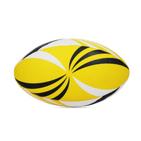 Cosco Synthetic Rugby Ball (Size 5, Yellow/White/Black) – Hand-Stitched Synthetic Rubber Rugby Ball with Latex Bladder
