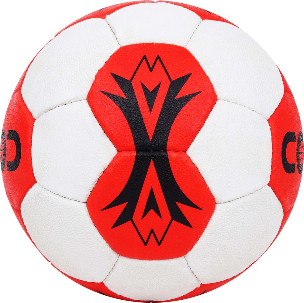 Cosco Goal 32 Men's Handball (Size 3, Red) – Composite Synthetic Leather Hand-Sewn Handball with Cosflex High Grip
