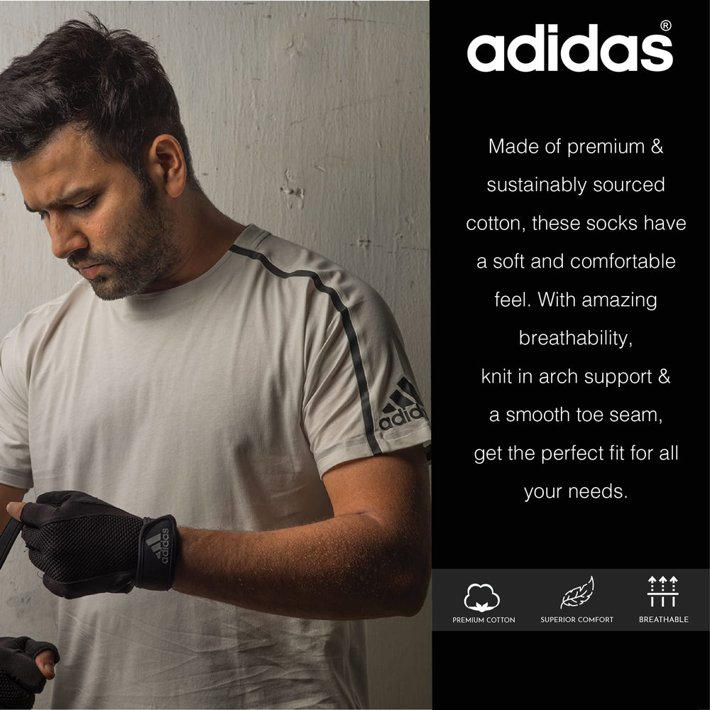 Adidas Adult's Cotton Original Flat Knit No Show Socks - 3 Pairs (6N) (AD-0752) | Premium Cotton Blend Liner Socks - Best Price online Prokicksports.com