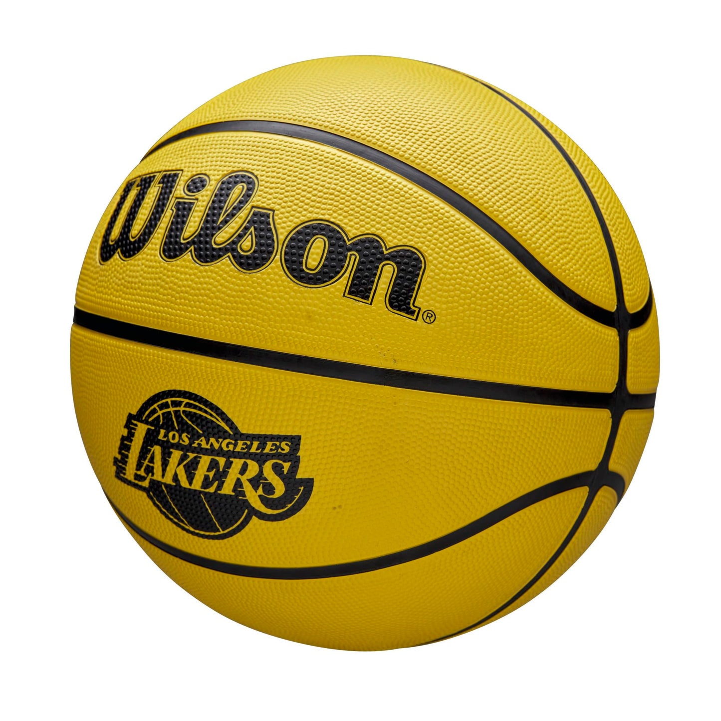 Wilson NBA Team Tribute LA Lakers Solid Basketball (Size 7, Yellow) | Official NBA Outdoor Performance Basketball