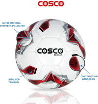 Cosco Torino Football (Size 5, Red/White/Black) – Hand-Stitched Polyurethane (PU) Training & Recreational Soccer Ball