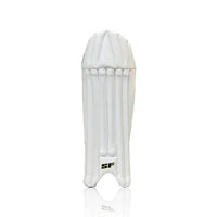 SF Club Wicket Keeping Legguards | White and Lime Lightweight High Density Foam Pads