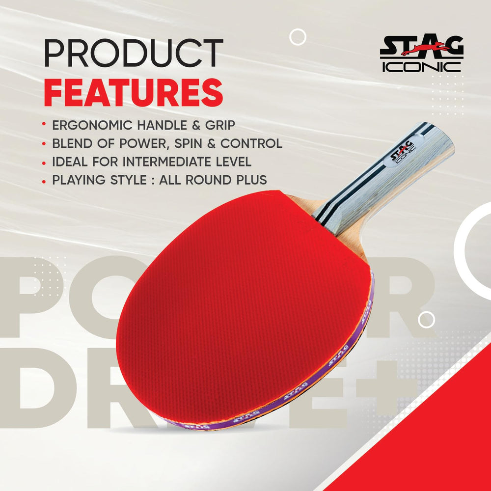 Stag Iconic Power Drive Plus Table Tennis Racquet
