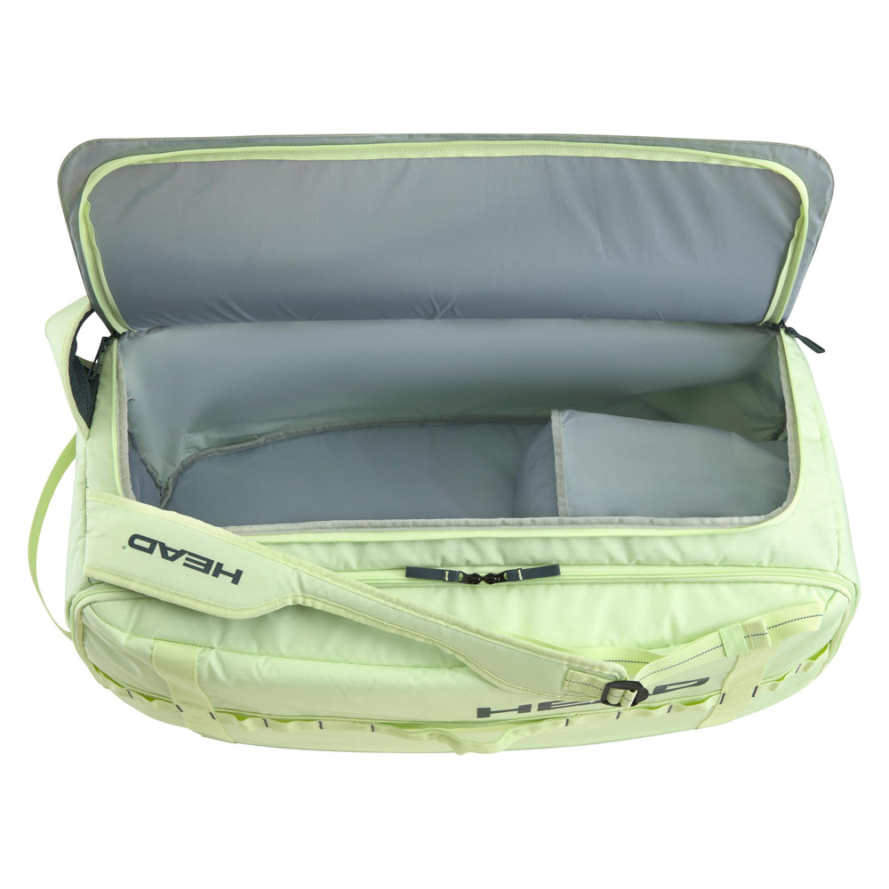 HEAD Pro Duffle Bag Tennis Racquet Bag | Liquid Lime/Anthracite | CCT+ Climate Control | Up to 9 Racquets
