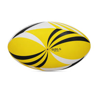 Cosco Synthetic Rugby Ball (Size 5, Yellow/White/Black) – Hand-Stitched Synthetic Rubber Rugby Ball with Latex Bladder