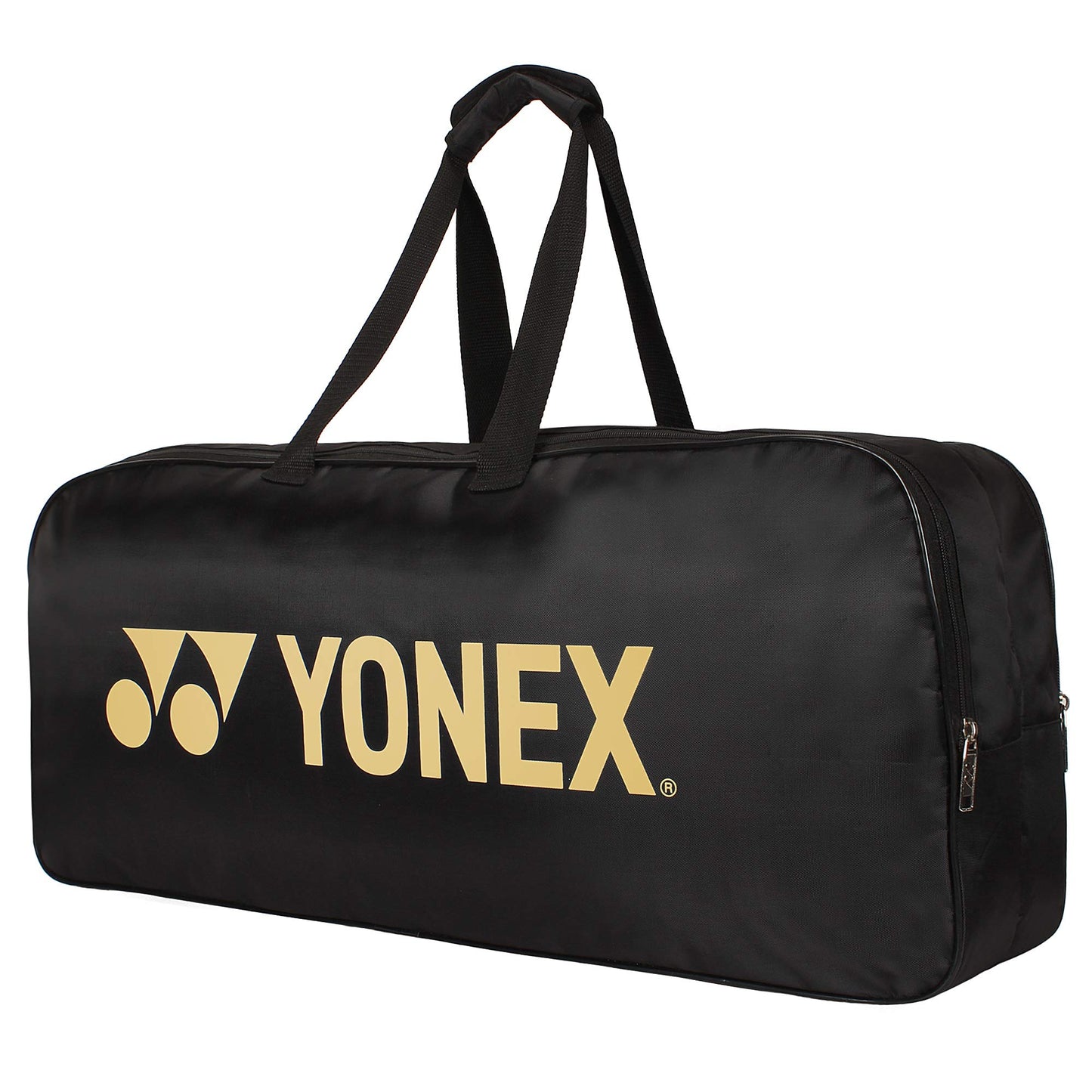 Yonex SUNR 1926 PU Leather 2-Racquet Badminton Kitbag (Black/Gold) | Lightweight Single Compartment Racket Bag