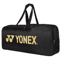 Yonex SUNR 1926 PU Leather 2-Racquet Badminton Kitbag (Black/Gold) | Lightweight Single Compartment Racket Bag - Best Price online Prokicksports.com