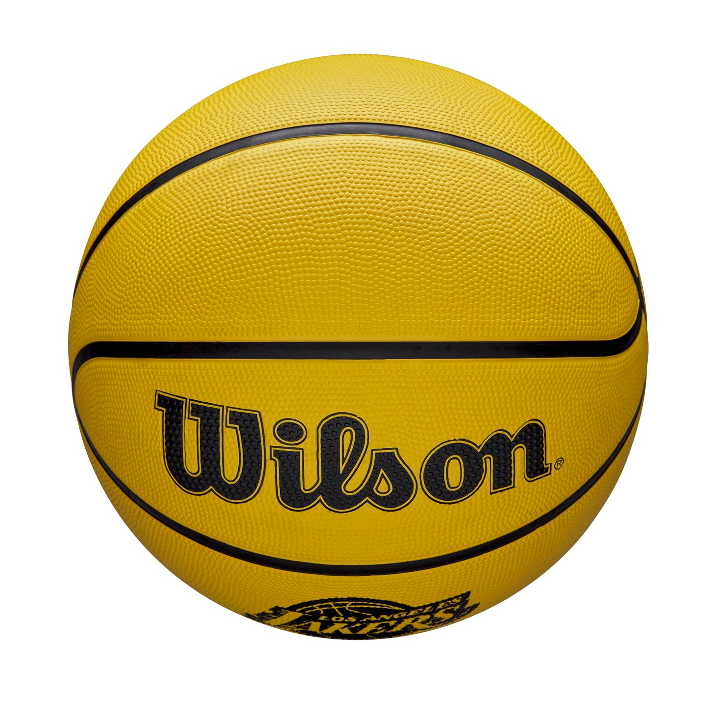 Wilson NBA Team Tribute LA Lakers Solid Basketball (Size 7, Yellow) | Official NBA Outdoor Performance Basketball