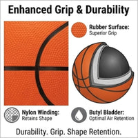 Cosco Nylon Dribble Rubber Basketball (Size 7, Orange) | Durable Waterproof Outdoor Basketball - Best Price online Prokicksports.com