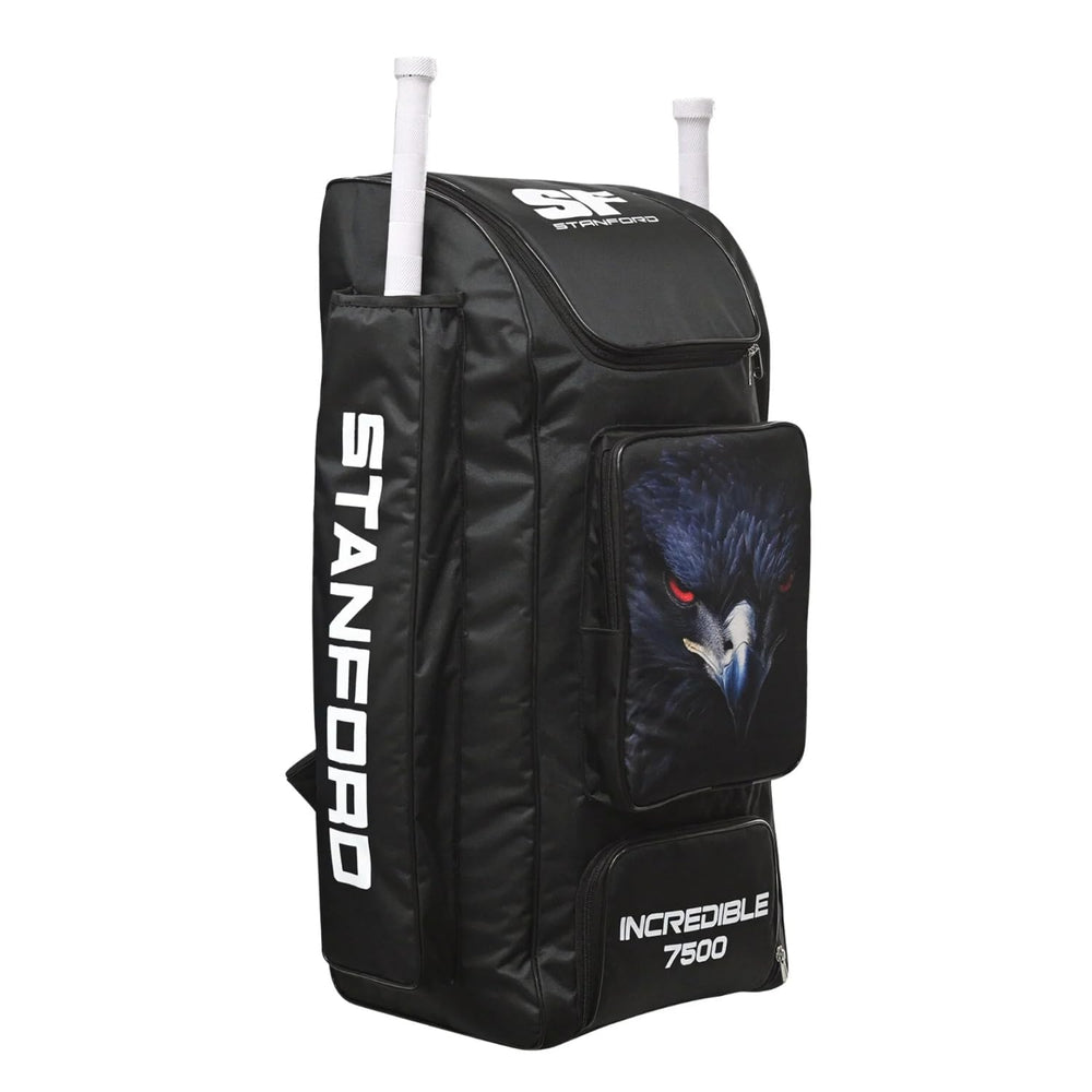 STANFORD SF Incredible 7500 Cricket Duffle Bag Wheelie | Professional Black Cricket Kit Bag