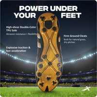 Vector X Dynamite 2.0 Kids Football Shoes (Black/Gold) | Lightweight Multi-Surface Soccer Footwear for Kids - Best Price online Prokicksports.com