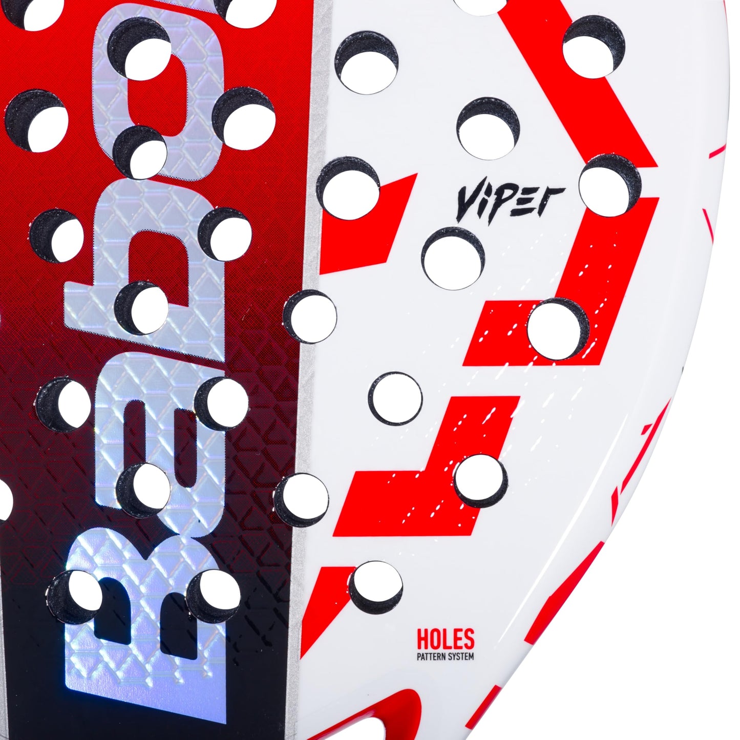 Babolat Technical Viper Juan Lebrón Padel Racquet White/Red | 3K Carbon Diamond Paddle with Dynamic Stability System & 3D Spin