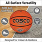 Cosco Nylon Dribble Rubber Basketball (Size 7, Orange) | Durable Waterproof Outdoor Basketball