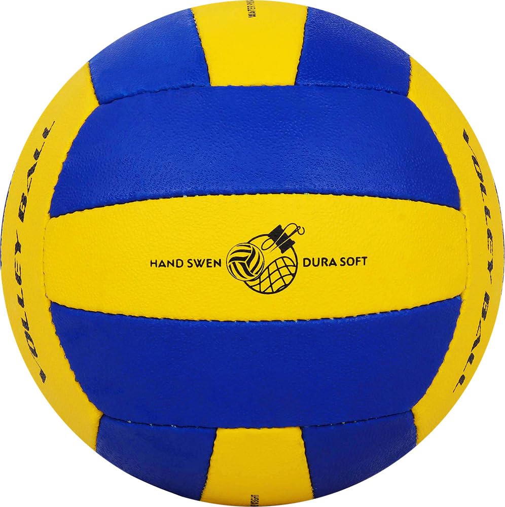 Cosco Striker Volleyball (Size 4, Multicolour) – Hand-Sewn Polyurethane (PU) Synthetic Leather Volleyball with Latex Bladder