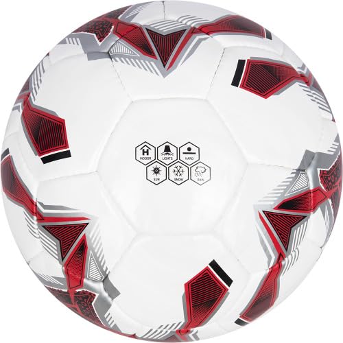 Cosco Torino Football (Size 5, Red/White/Black) – Hand-Stitched Polyurethane (PU) Training & Recreational Soccer Ball